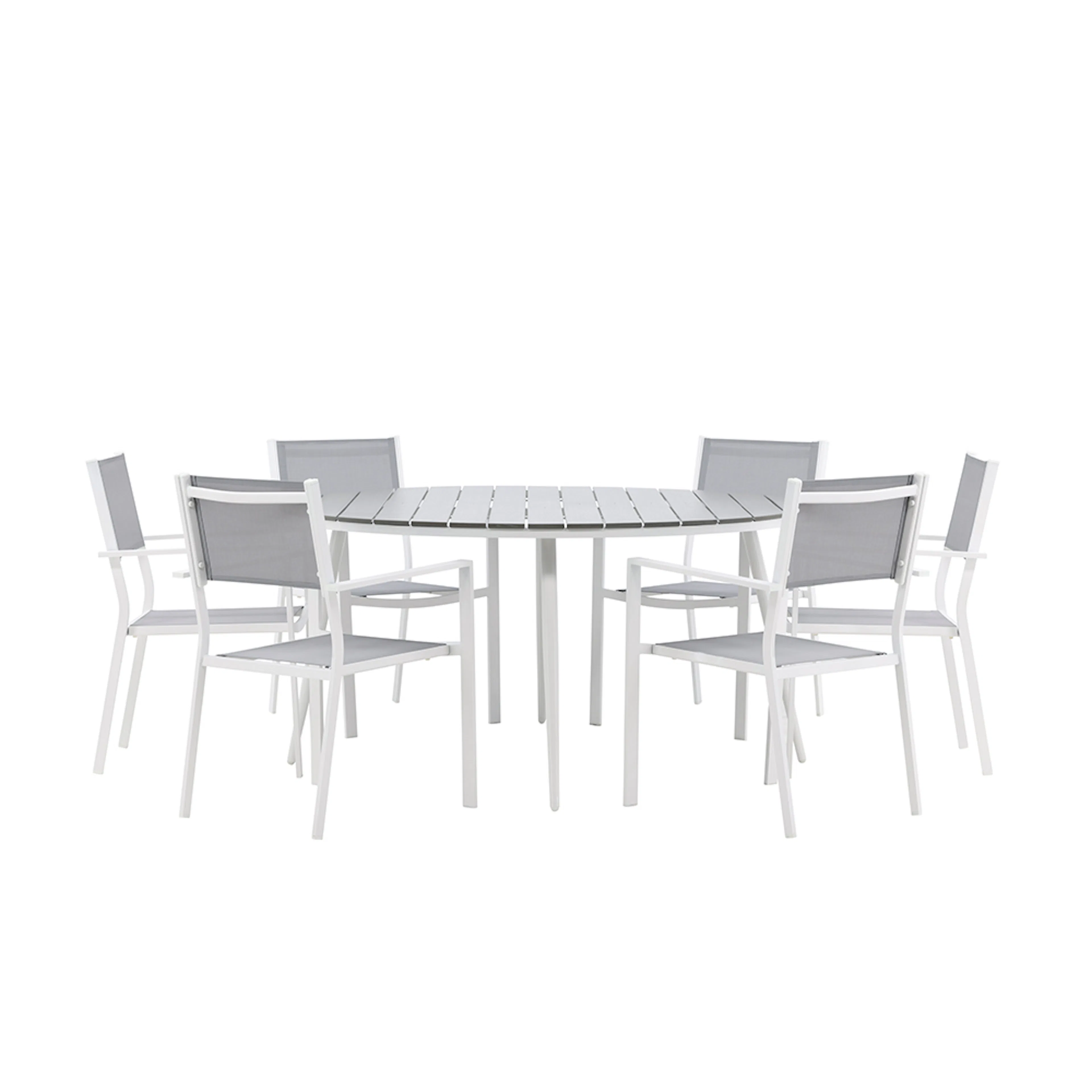 Spisegruppe Venture Home Break Ø150 cm med 6 Copacabana Stoler