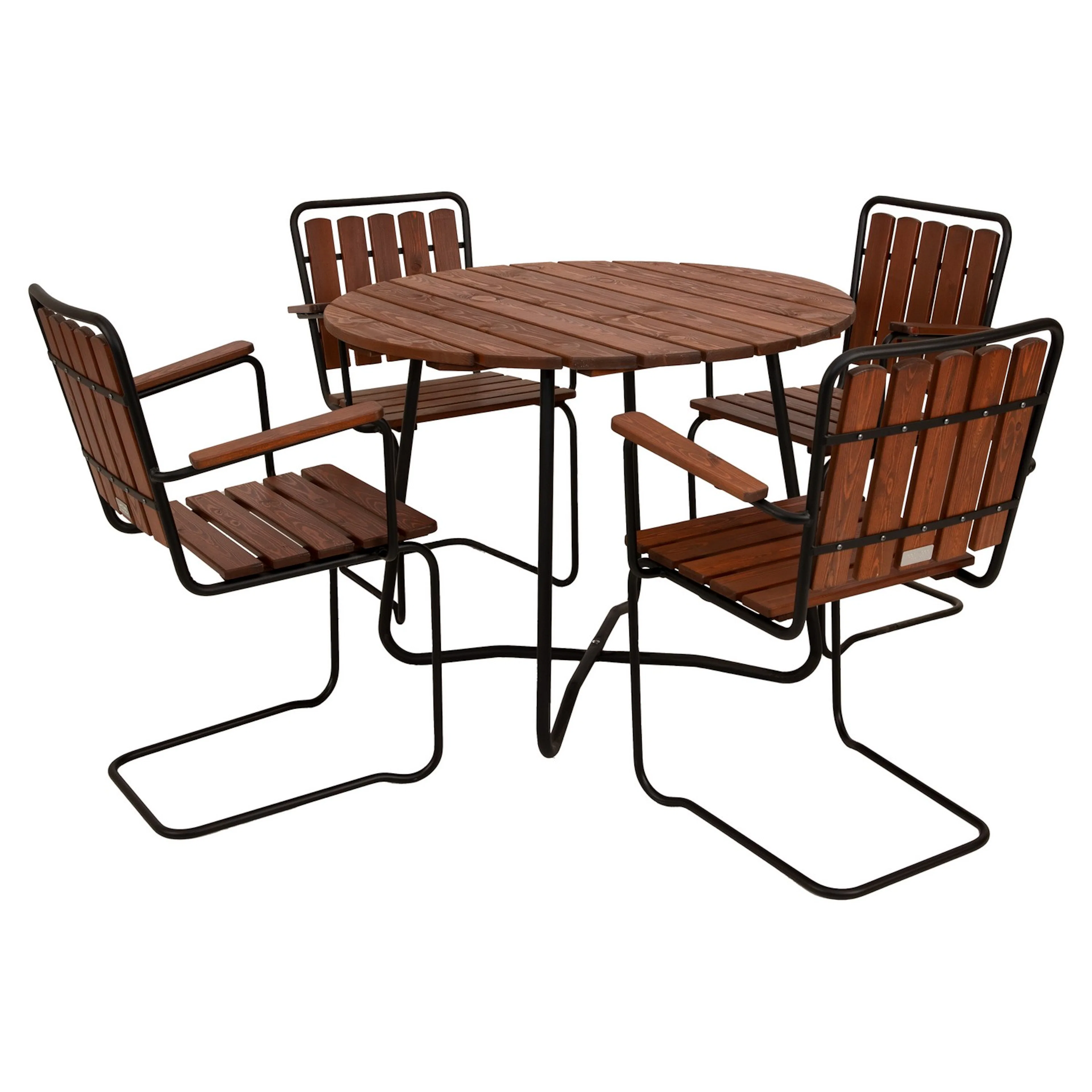 Spisegruppe Eden Wood Wilma Ø100 cm med 4 Stoler