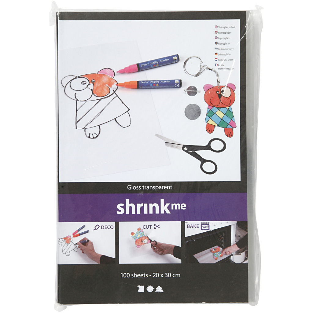 Krympeplast Creativ Company 20x30 cm Blank Transparent 100 ark/1 Pk