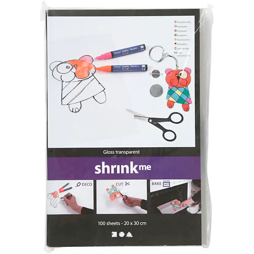 Krympeplast Creativ Company 20x30 cm Blank Transparent 100 ark/1 Pk