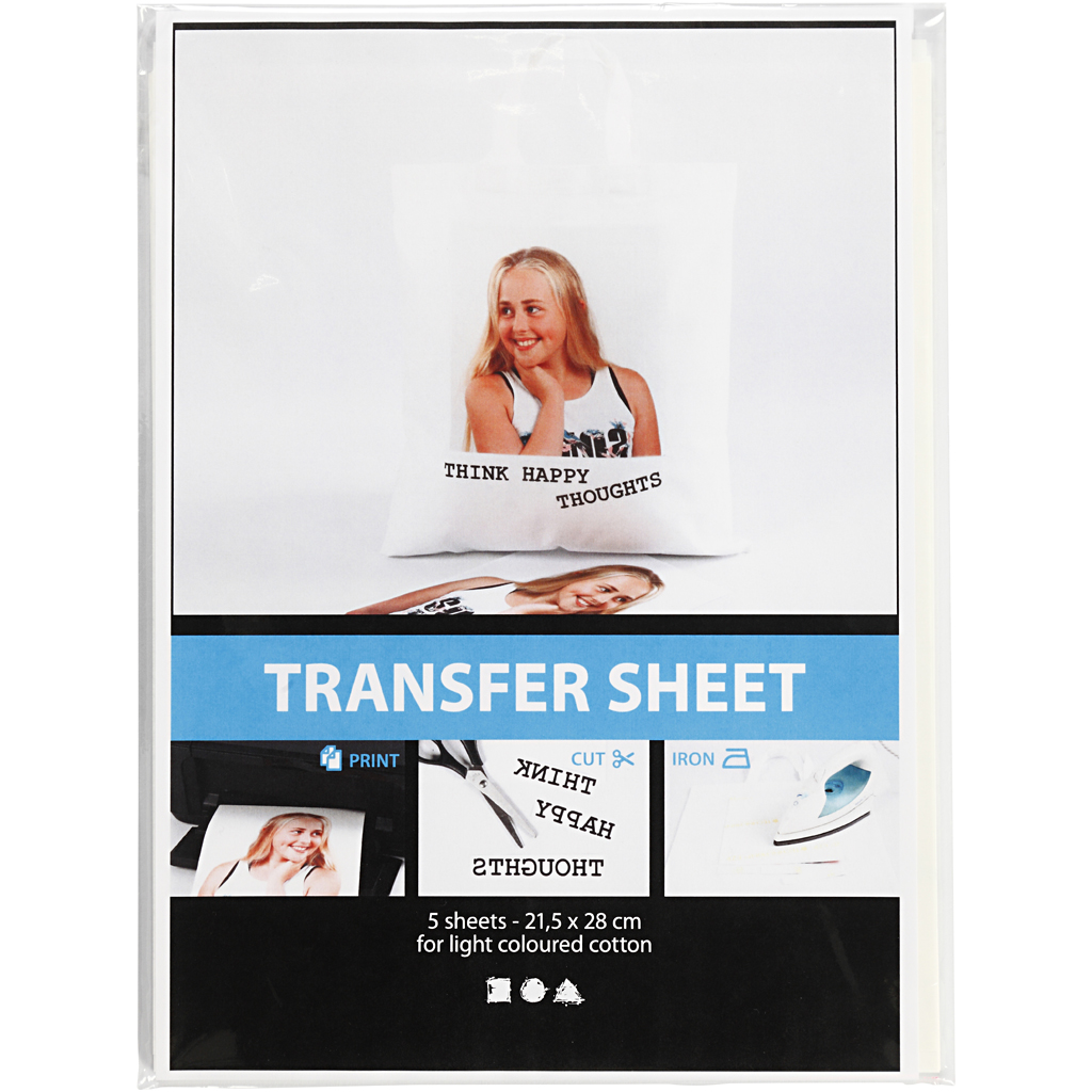 Overføringsark Creativ Company Transparent 21,5X28 cm til Lys Tekstil 5 Ark/1 Pk