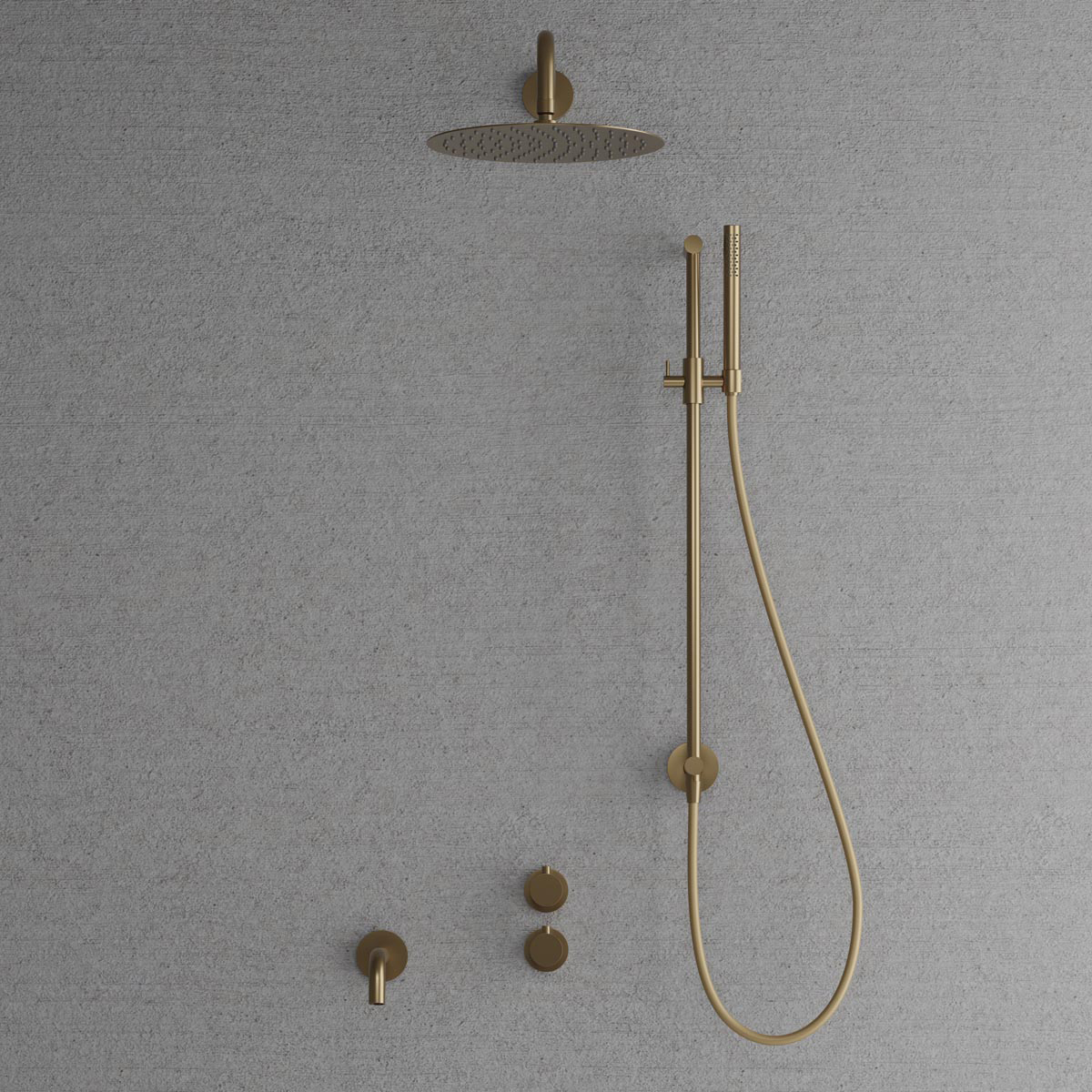 Takduschset Scandtap Steel Harmonized 6X med Badkarsblandare för Inbyggnad | badrum - duscharmatur - takdusch | KakelKungen