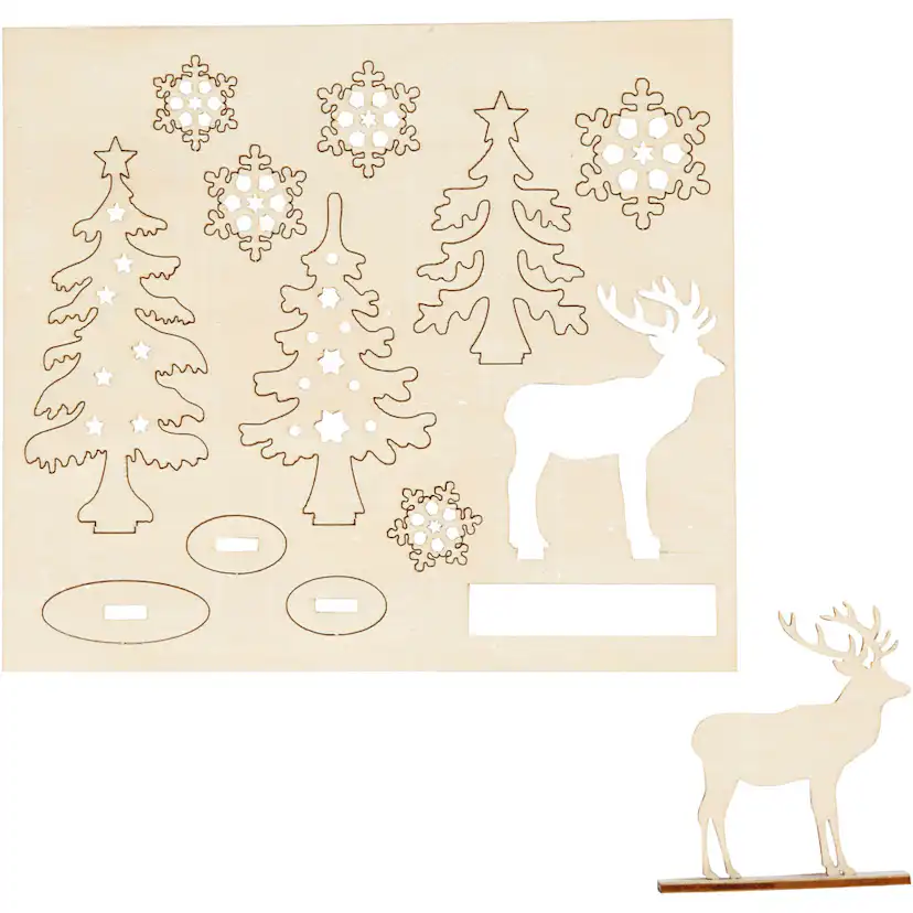 Trefigurer Creativ Company Sett-Sammen-Selv Skog med Rådyr 1 Pk
