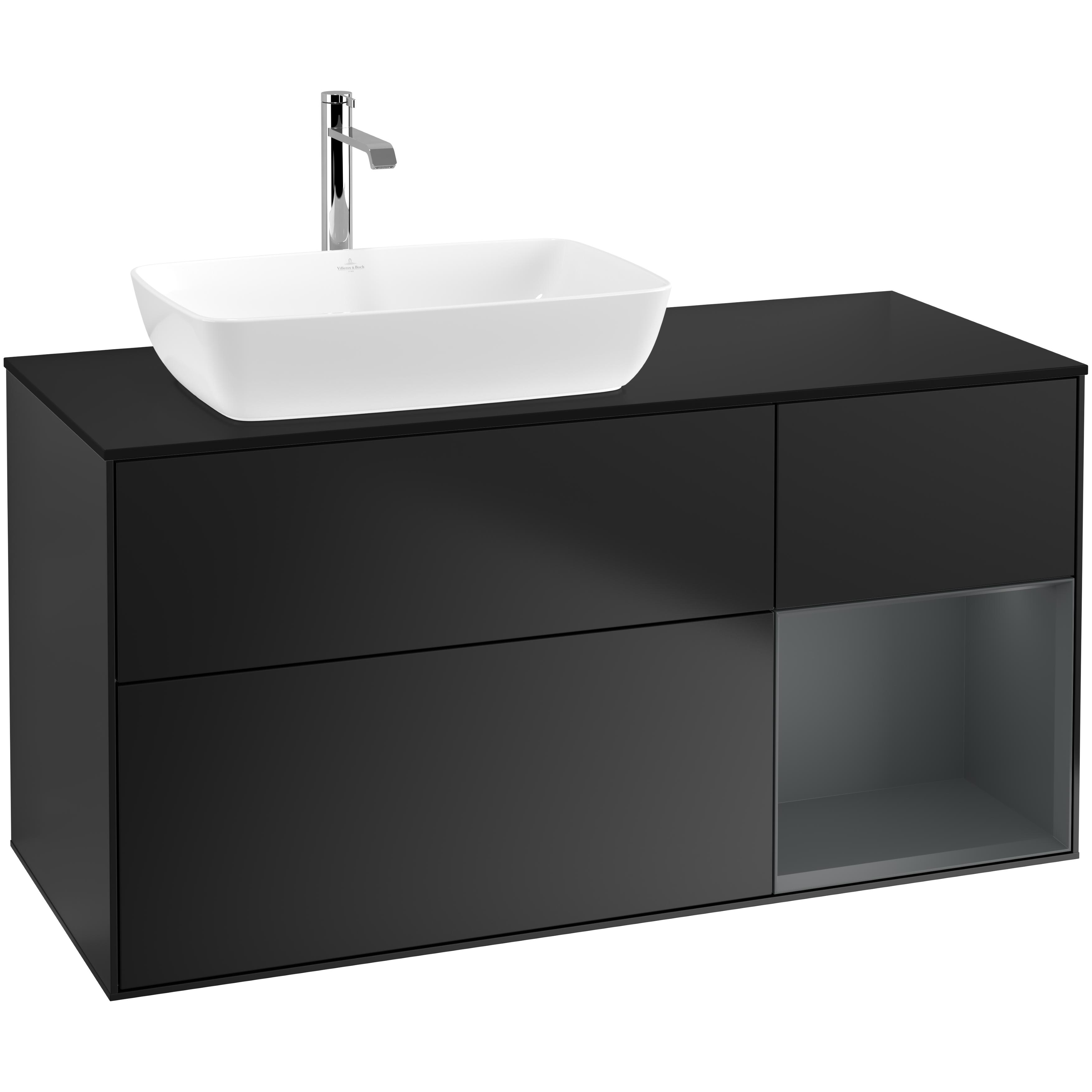 Tvättställsskåp Villeroy & Boch Finion med 3 Lådor Hylla och Bänkskiva för Ocentrerat Tvättställ från Artis & Collaro
