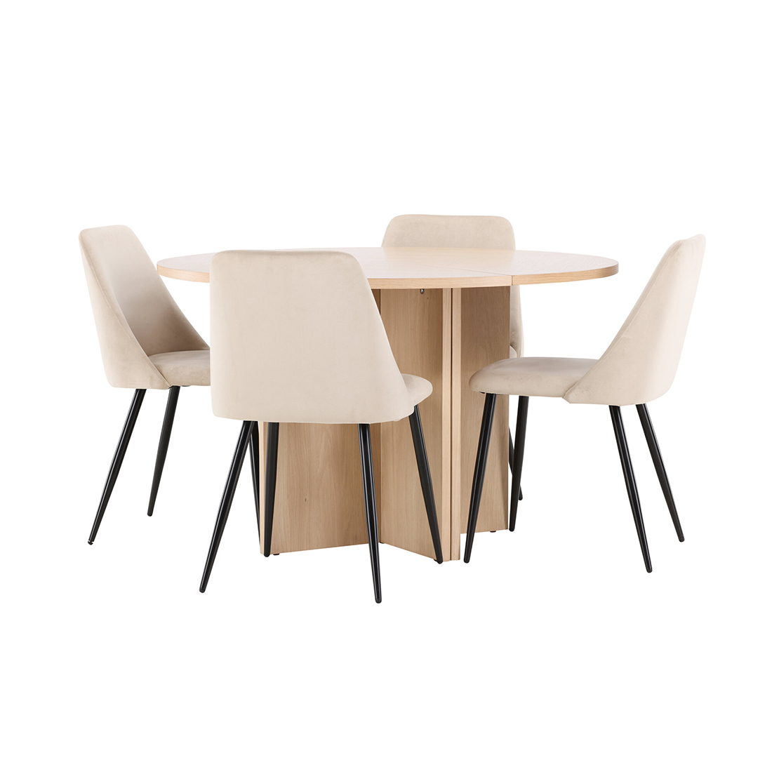 Spisegruppe Venture Home Strada Ø120 cm med 4st Night Spisestoler