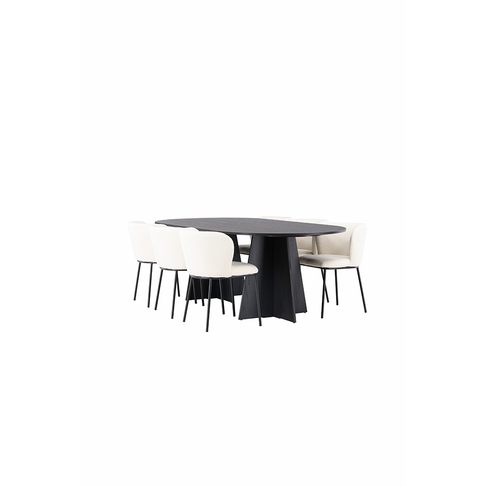Spisegruppe Venture Home Bootcut med 6 stk Edina Stoler
