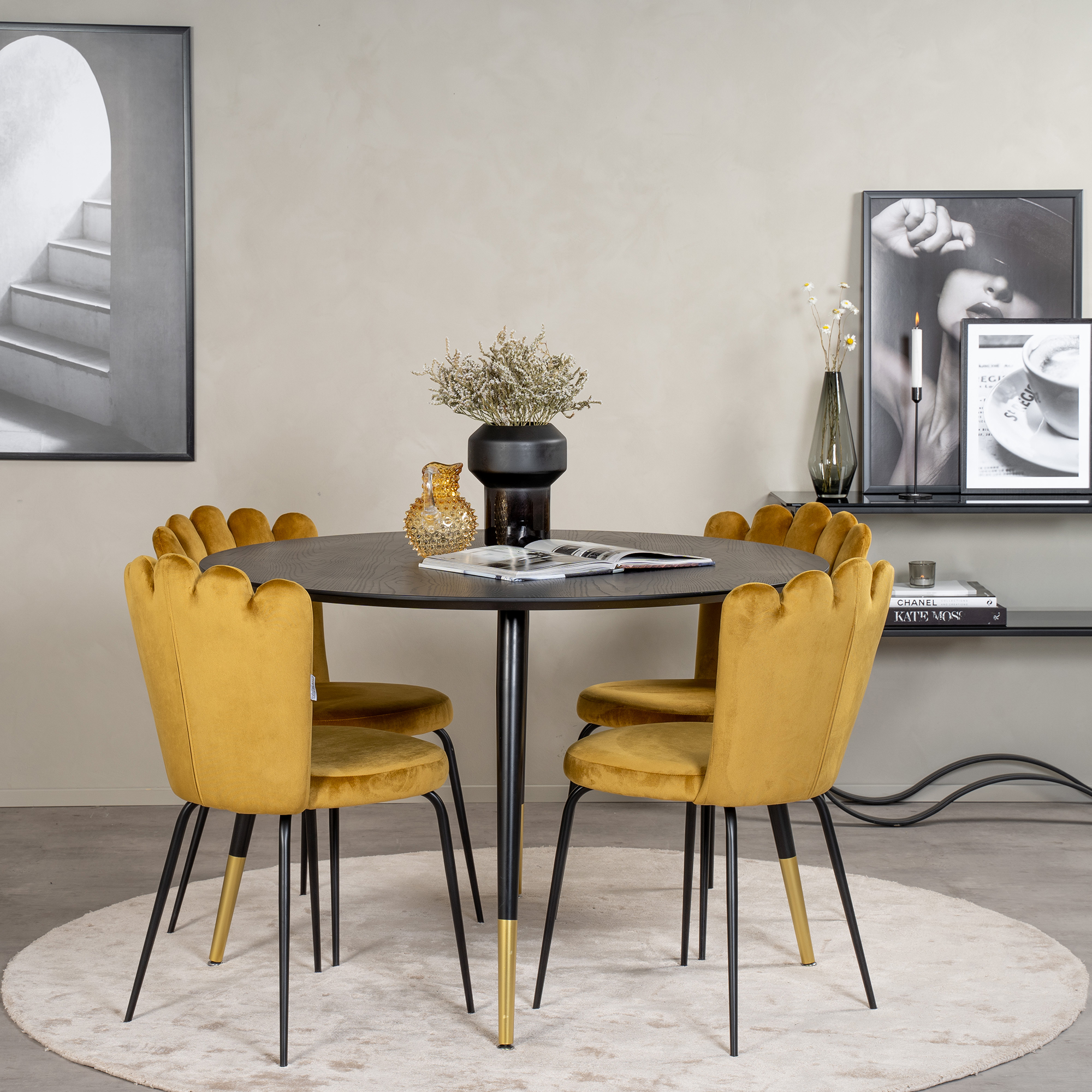 Spisegruppe furniture/fashion Disa med 4 Limhamn Light Stoler