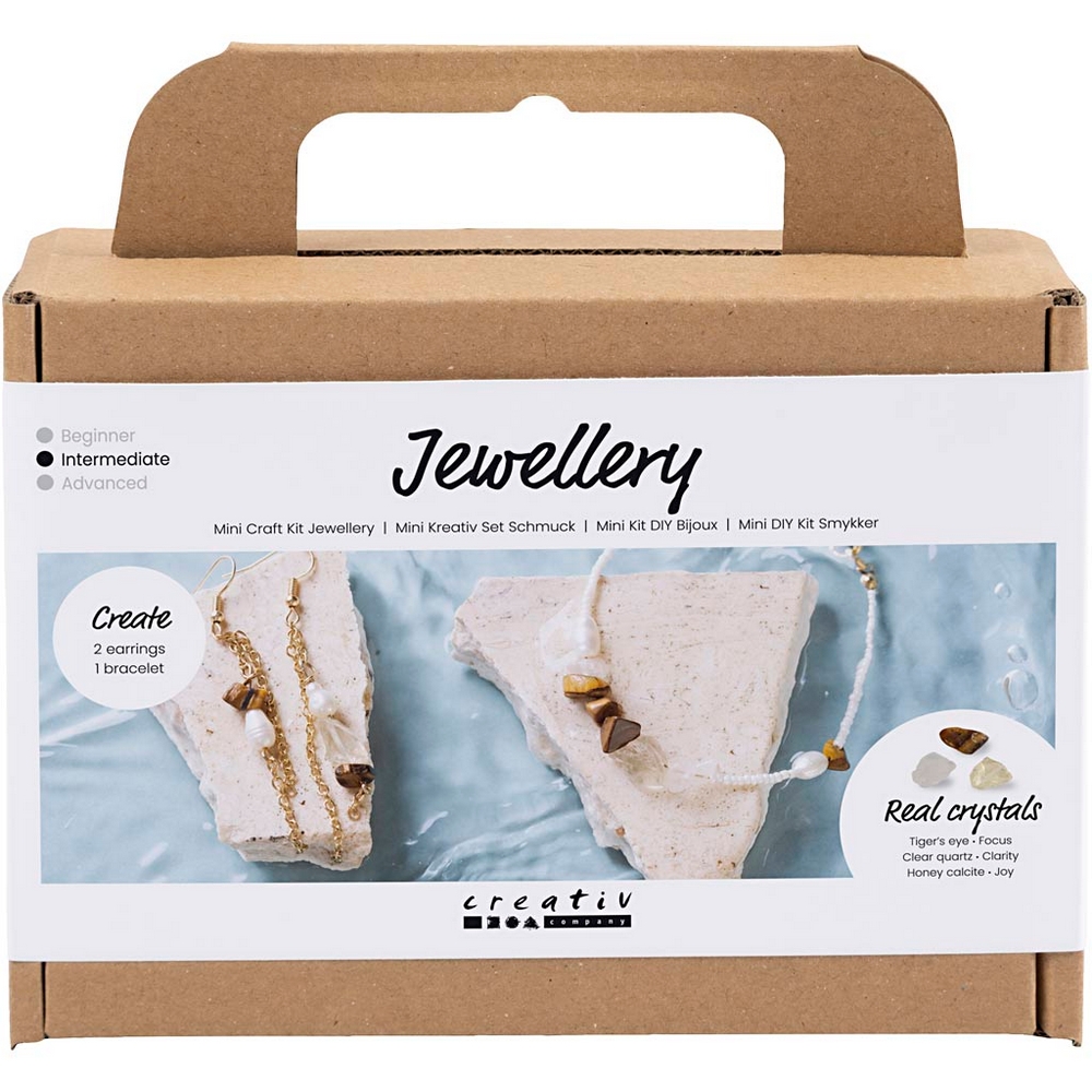 Hobbysett Creativ Company Mini DIY Kit Smykker Krystallhalskjede og Øreringer