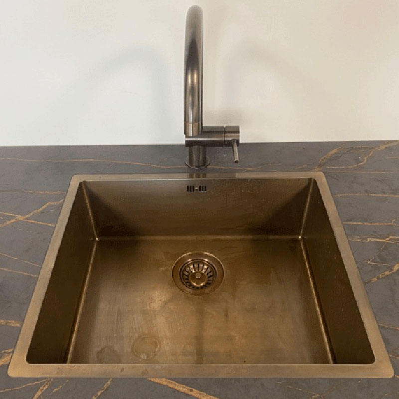 Lavabo Kubus 500 Soft, bruneret massiv messing Farge: Brun Messing, Overflate: Polert