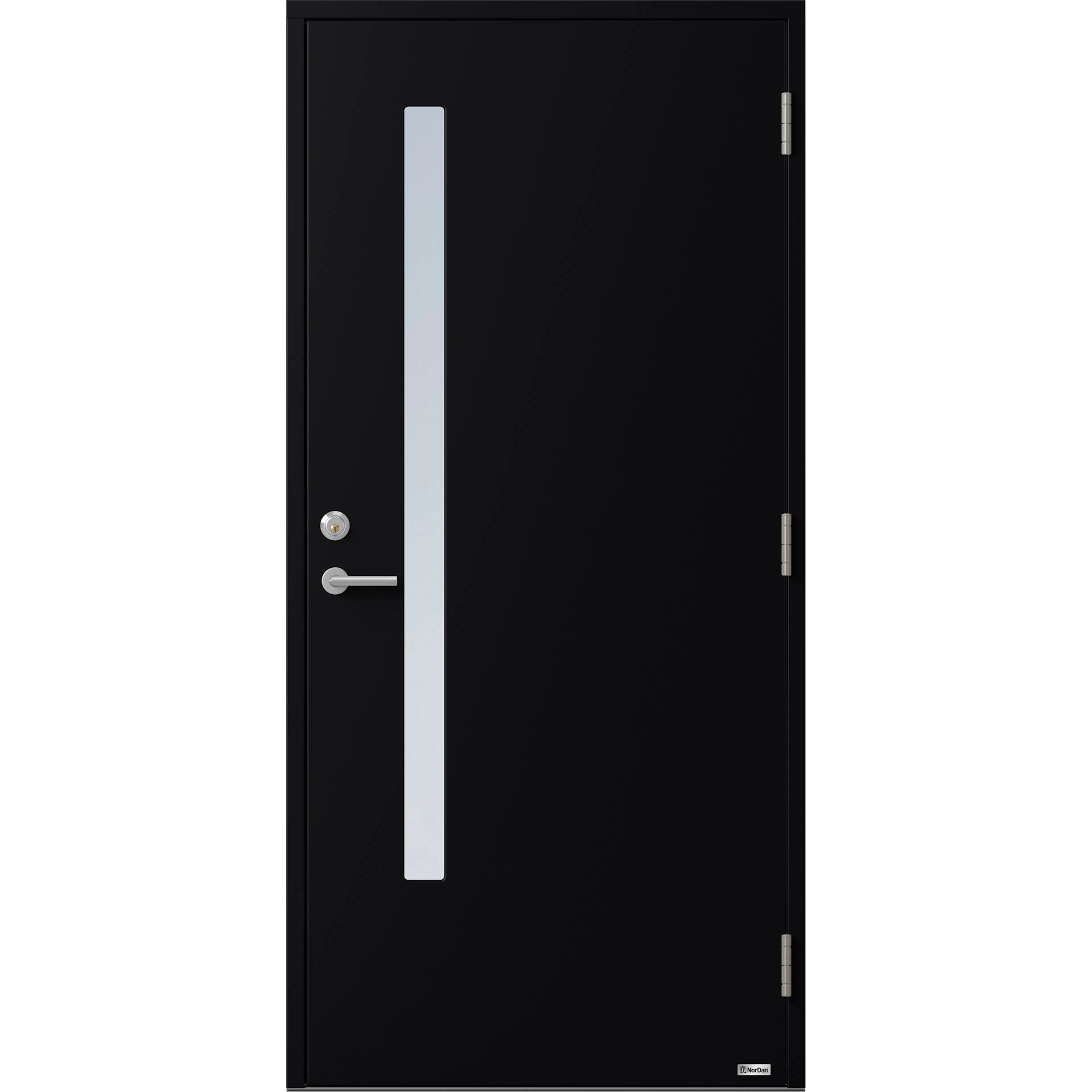 Ytterdør NorDan Sira Design, BxH: 110x210 cm, Høyre, Svart NCS RAL 9005