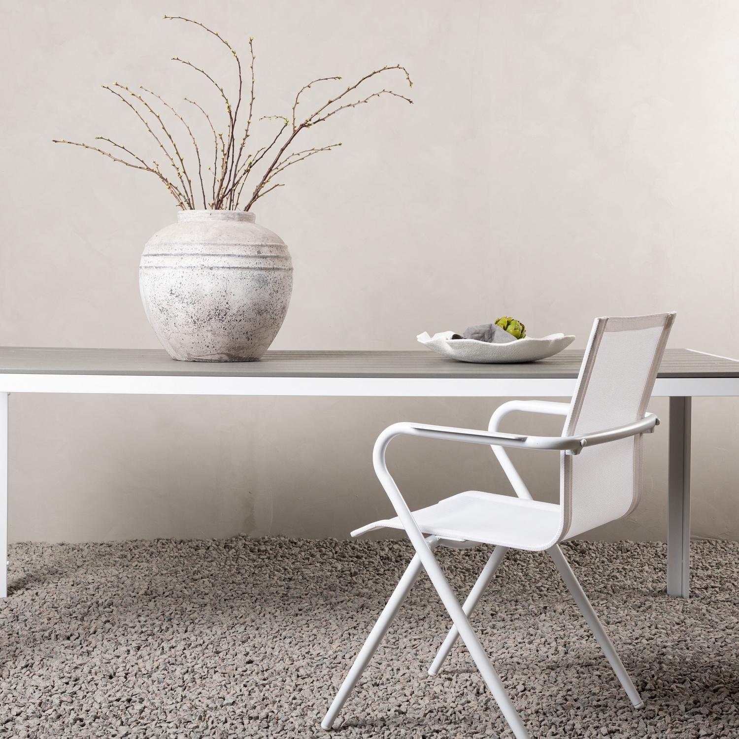 Break Table 205*90 - White/Grey Hvit/Grå