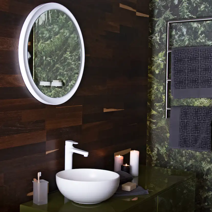 Speil LH Elegant med LED Belysning Rund