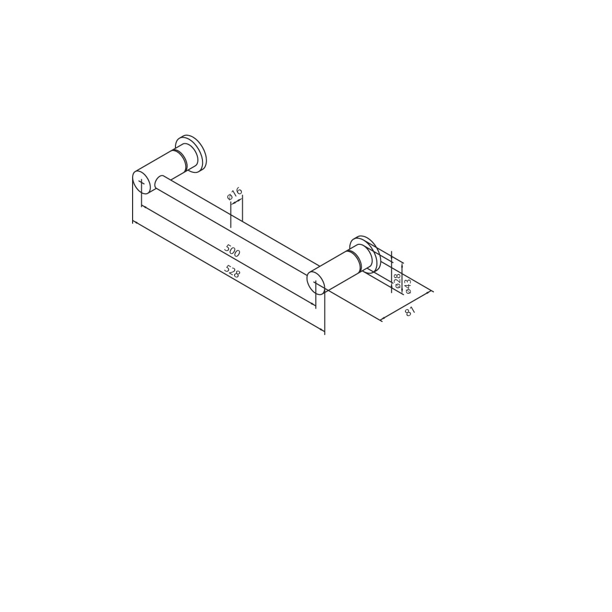 Håndklestang Damixa Enkel 500 mm
