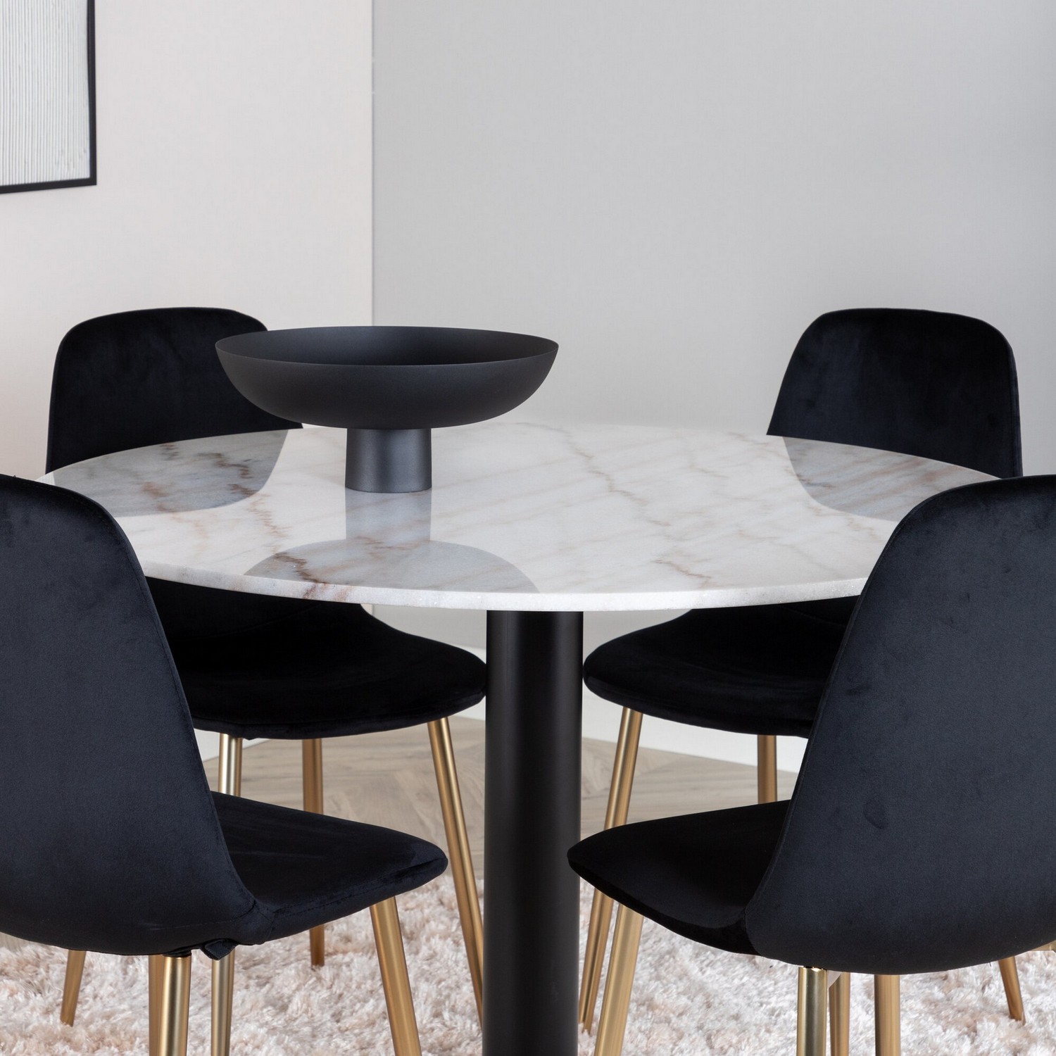 Spisegruppe Venture Home Estelle HHvitmed 4 Pobbie Stoler