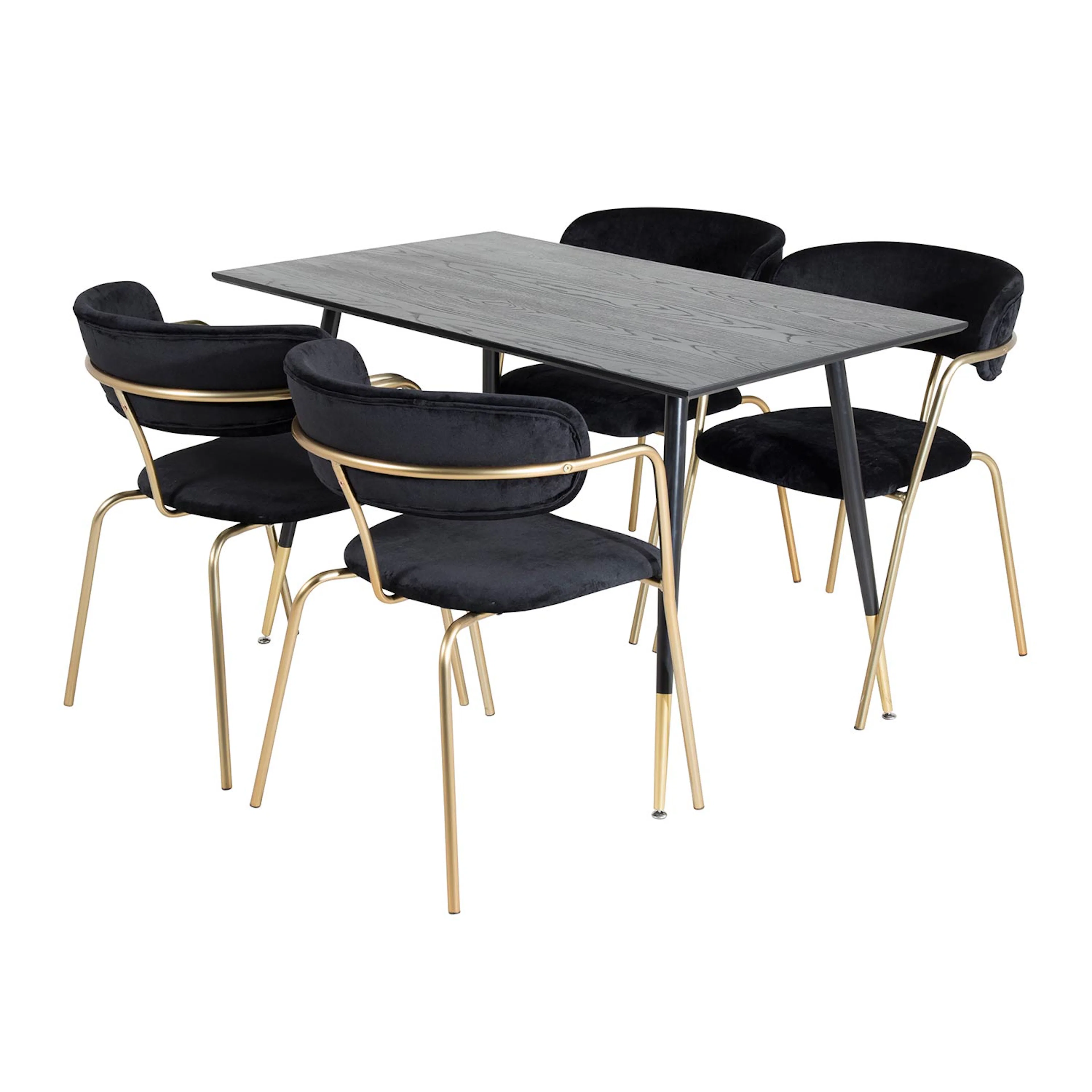 DippTable -Black Veneer -Brass dipp-Black Velvet_4 Sort/Messing/Sort/Messing