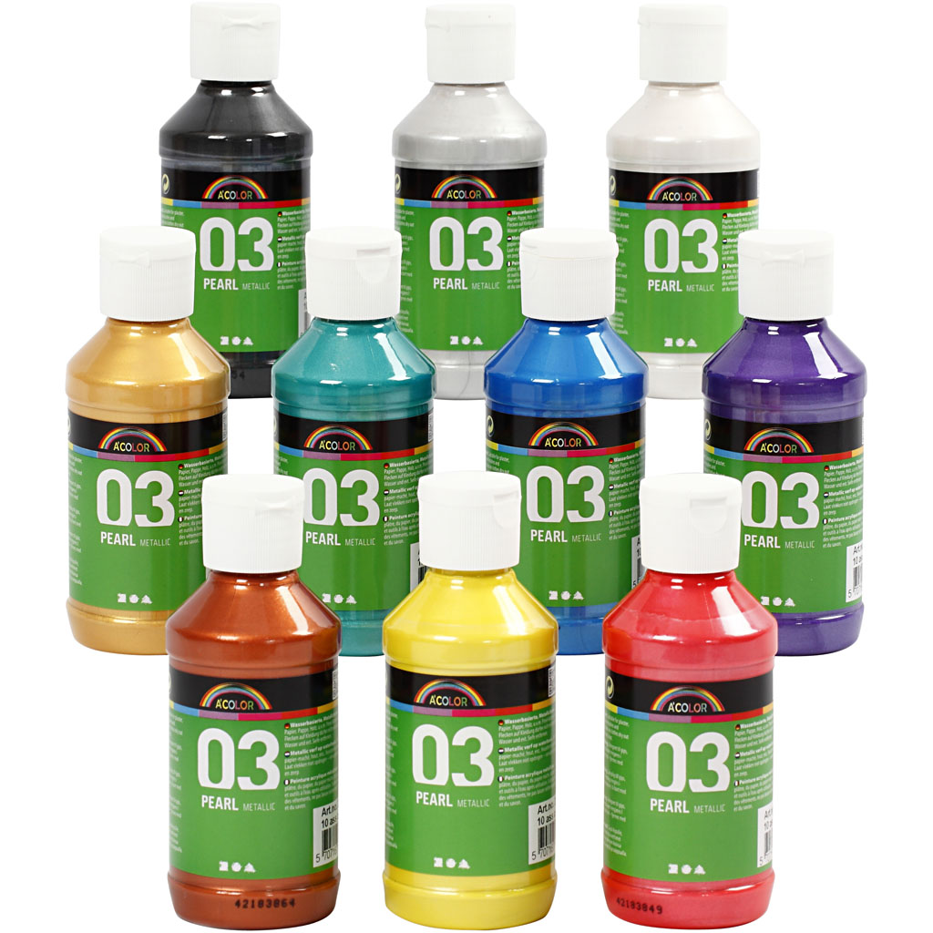 Akrylmaling Creativ Company A-color Nr 03 Metallic 10 stk 120 ml/1 Pk