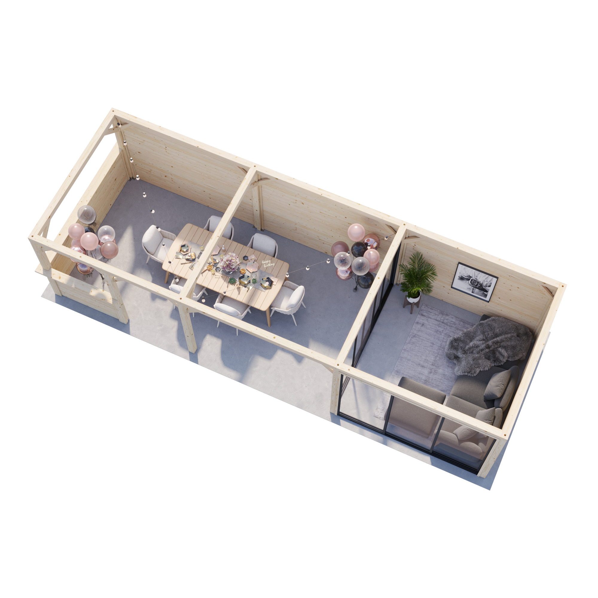 Hagestue Palmako Bianca 24,9 m2 Sett 215 Slide