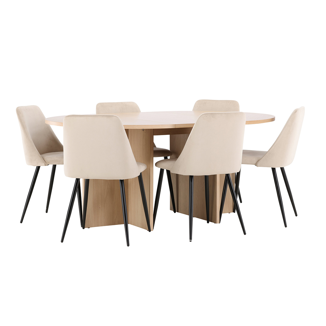 Spisegruppe Venture Home Strada Ø120 cm med 6st Night Spisestoler