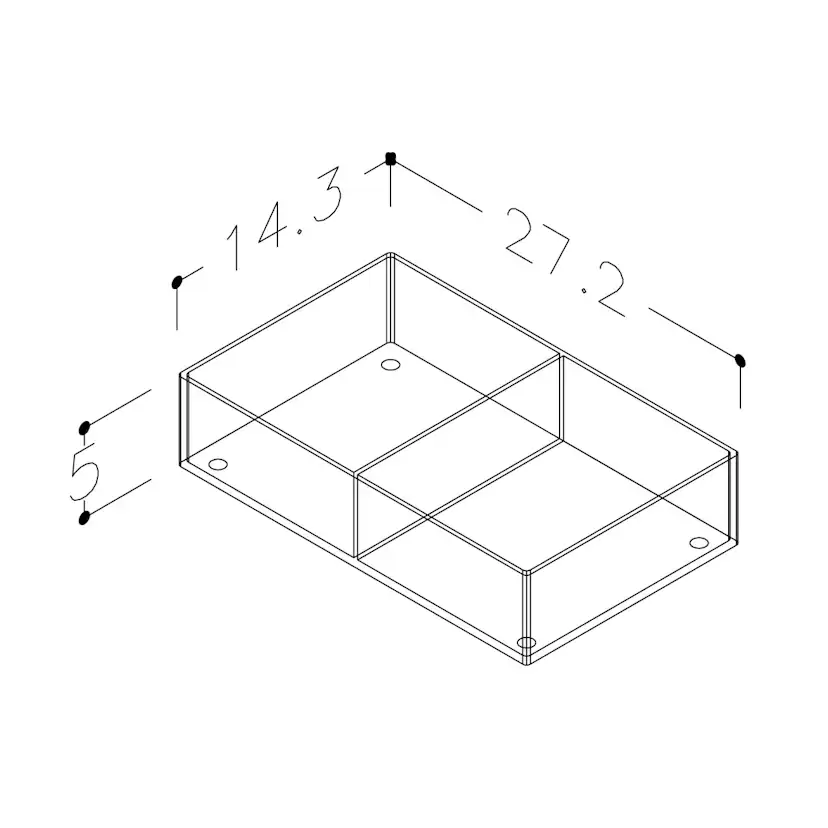 Skuffeinndeler Korsbakken B Plexiglass Stor 2 rom