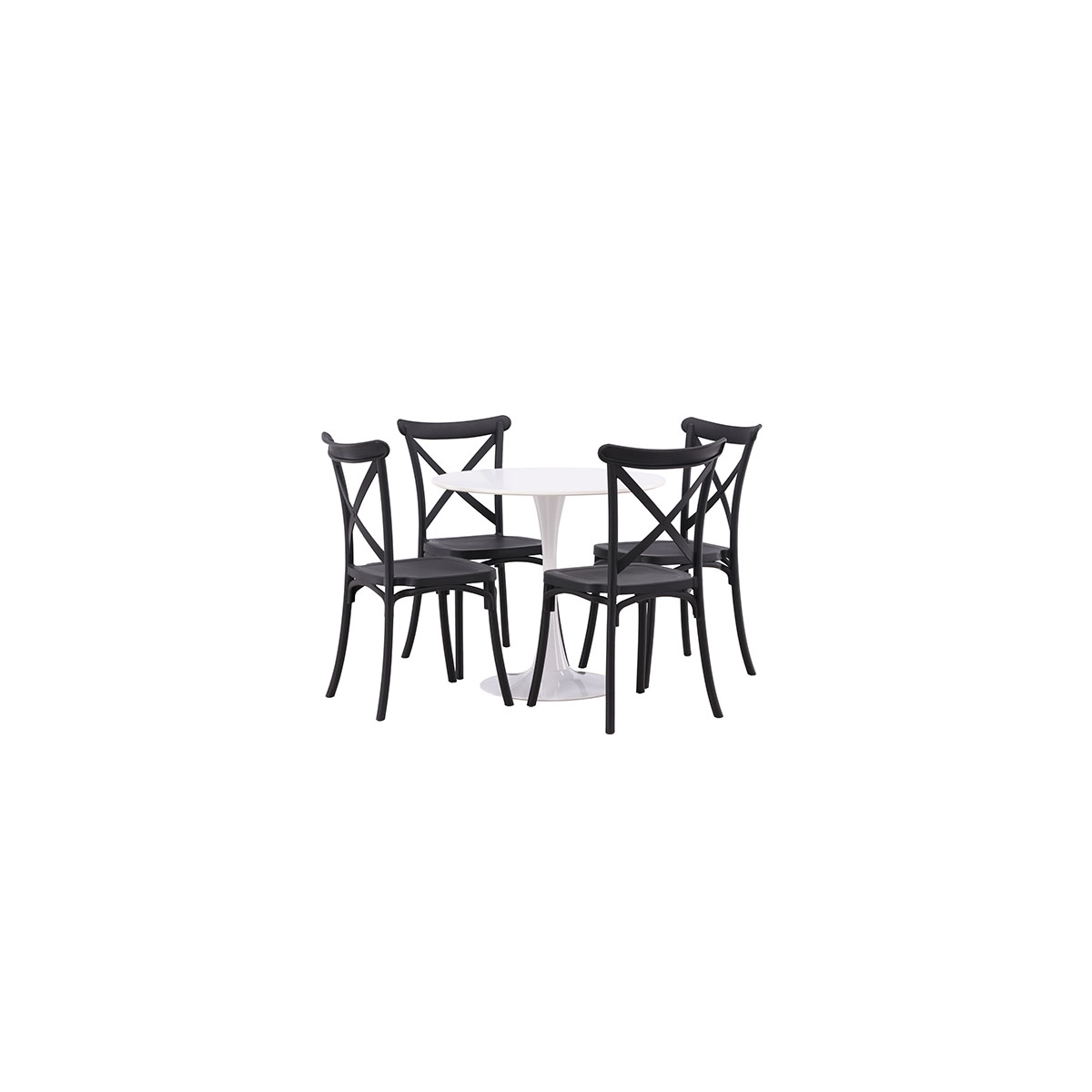 Spisegruppe Venture Home Hamden Ø80 cm med 4 Crosett Stoler