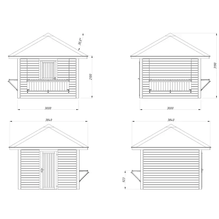Kiosk Palmako Bianca 8,3 m2 Sett 105