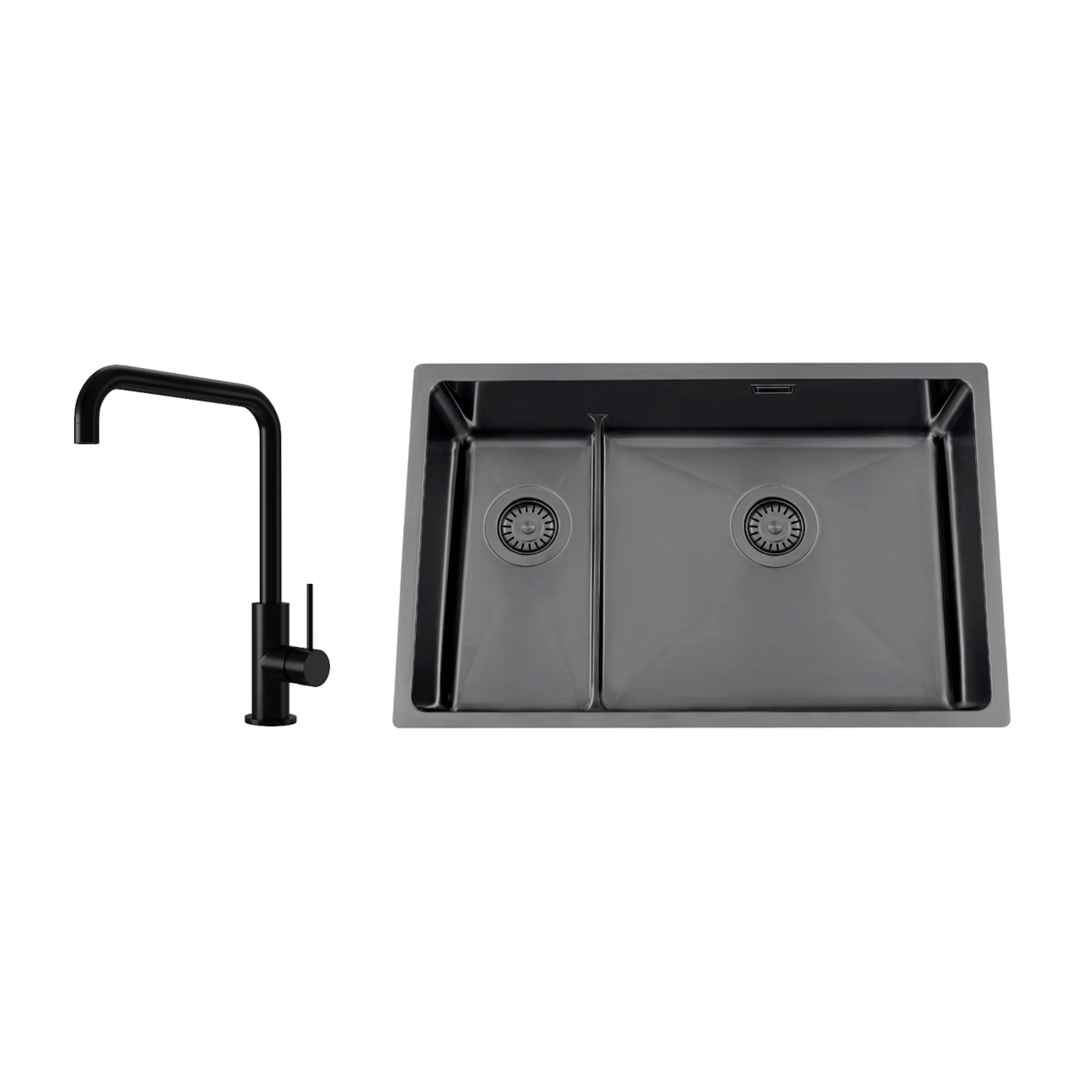 Kjøkkenvask Nordic Tech Titan 73 KHX Nickel med Kjøkkenbatteri Steel Mood Shadow