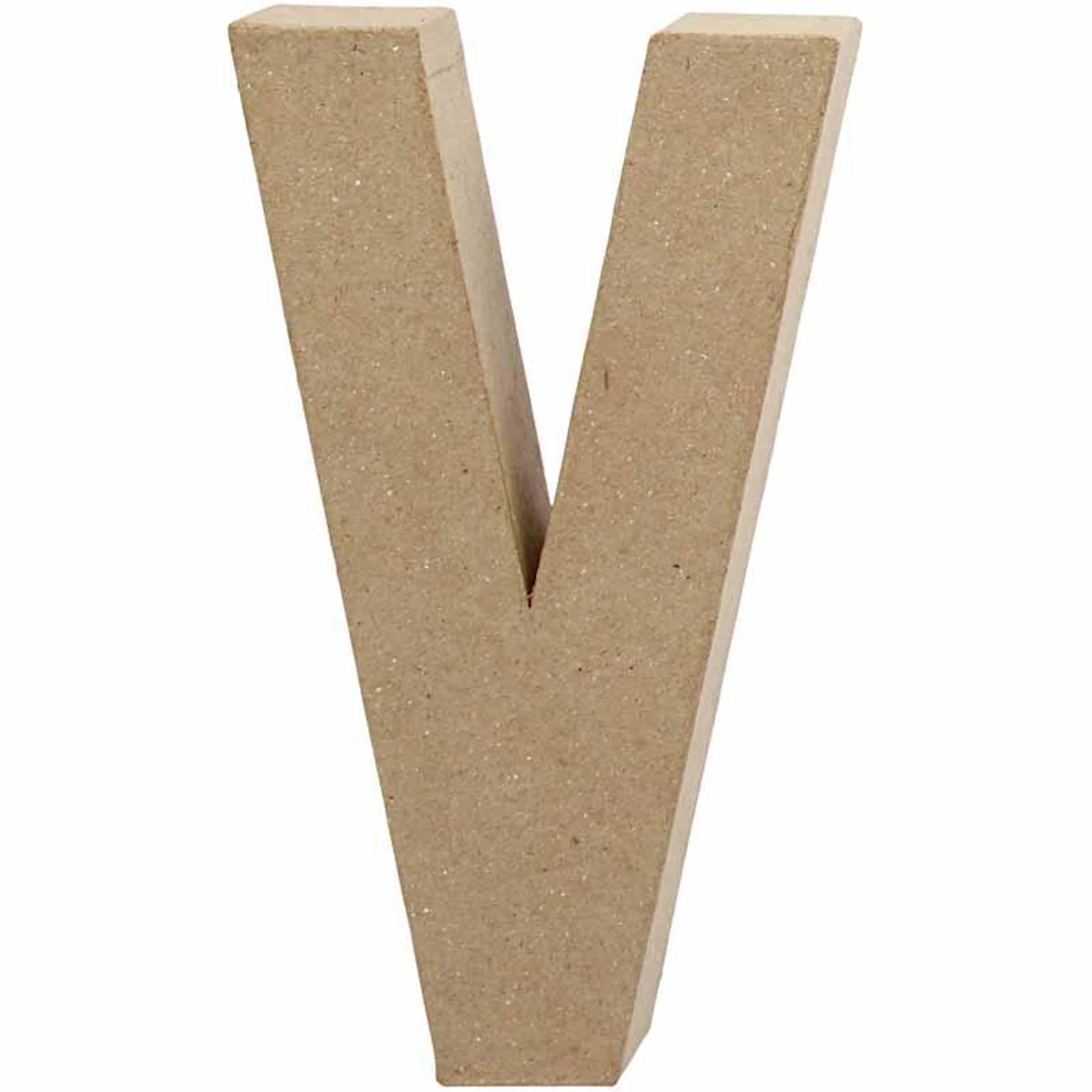 Pappbokstav, V, H: 20,5 cm, B: 11,5 cm, tjocklek 2,5 cm, 1 s V
