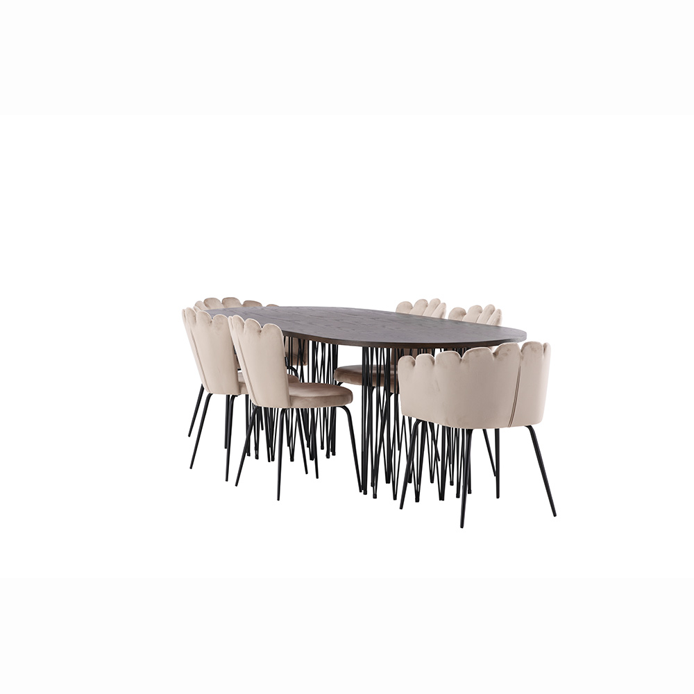 Spisegruppe furniture/fashion Stone med 4 Limhamn Light Stoler og 2 Limhamn Stoler