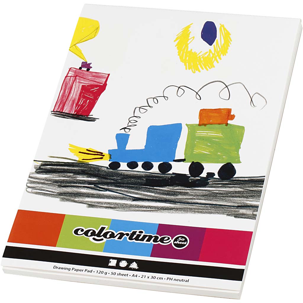 Tegneblokk Creativ Company A4 210x297 mm 120 g Hvit 50 Ark / 1 Stk