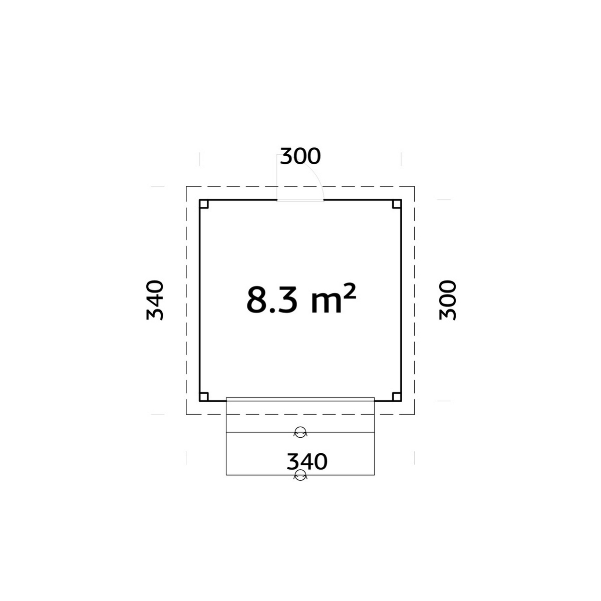 Kiosk Palmako Lenna 8,3 m2 Set 304