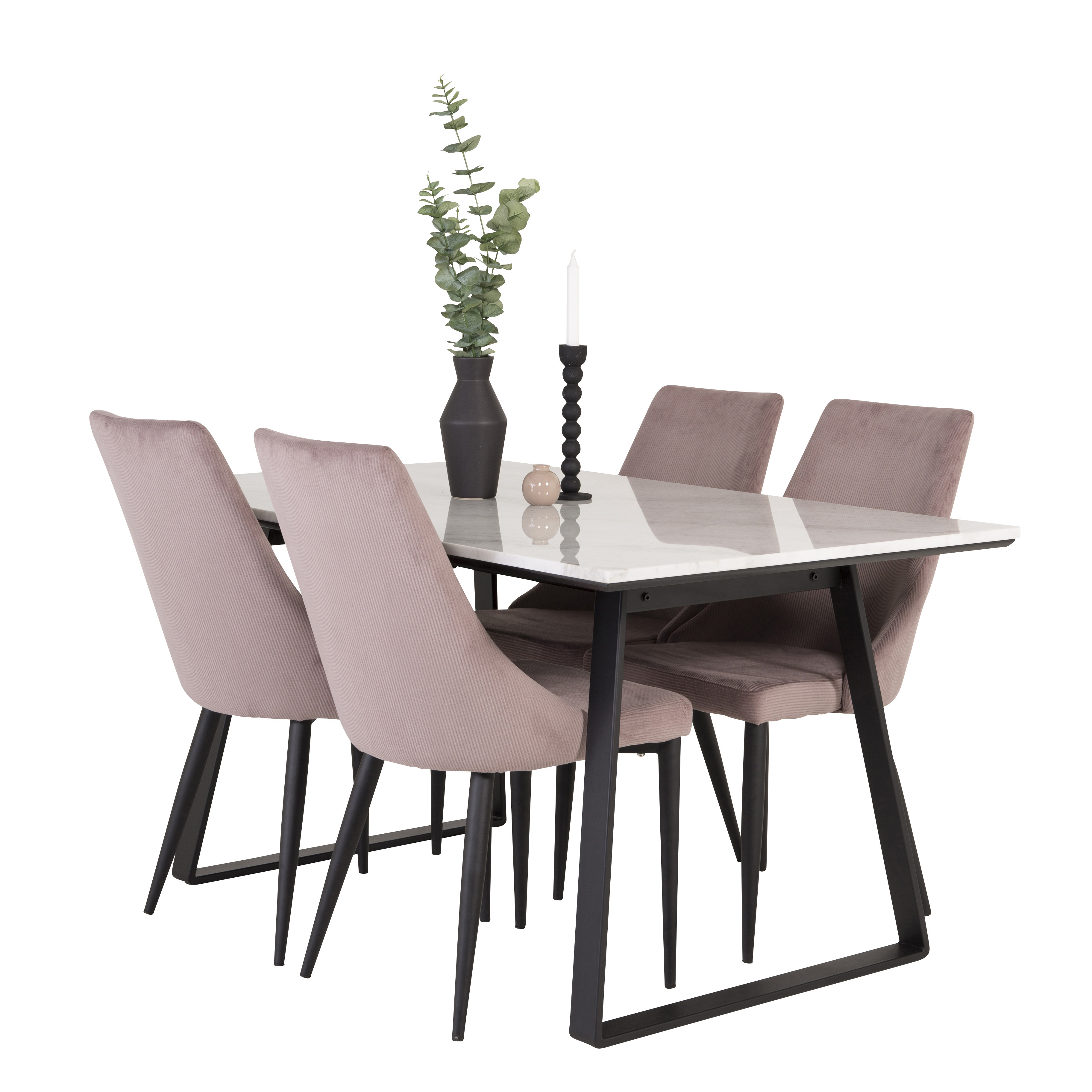 Spisegruppe Venture Home Estelle 140 med 4 Laura Stoler ManchEstelle
