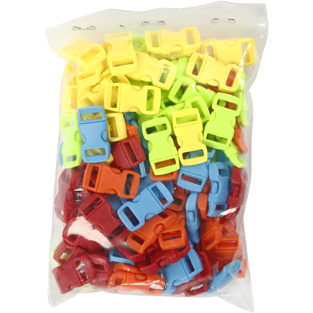 Klikklås Creativ Company 29x15 mm Hullstr 3x11 Ass Farger 100 stk/1 Pk