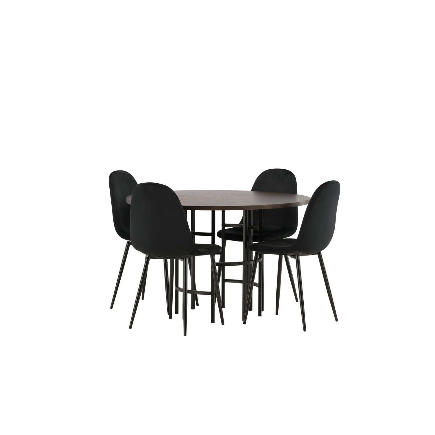 Spisegruppe Venture Home Copenhagen med 4 Polar Stoler Fløyel
