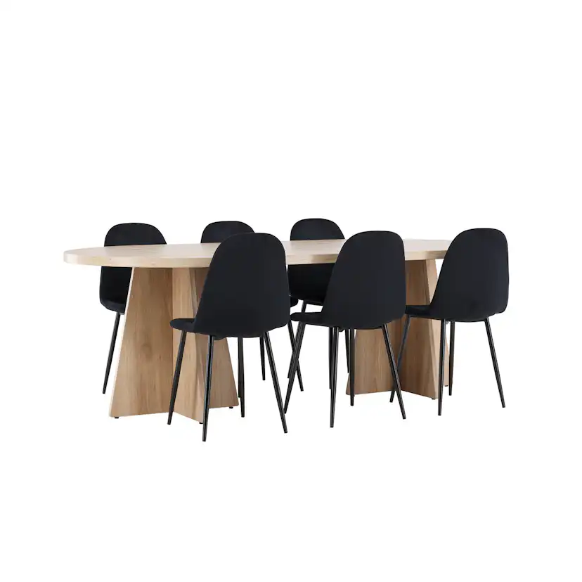 Spisegruppe Venture Home Bootcut 230 med 6 stk Polar Stoler Fløyel