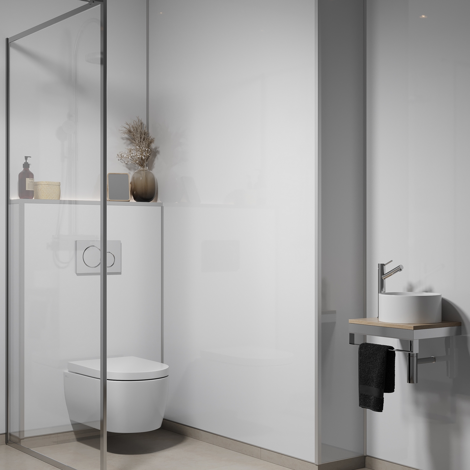 Baderomspanel Fibo 110 White High Gloss