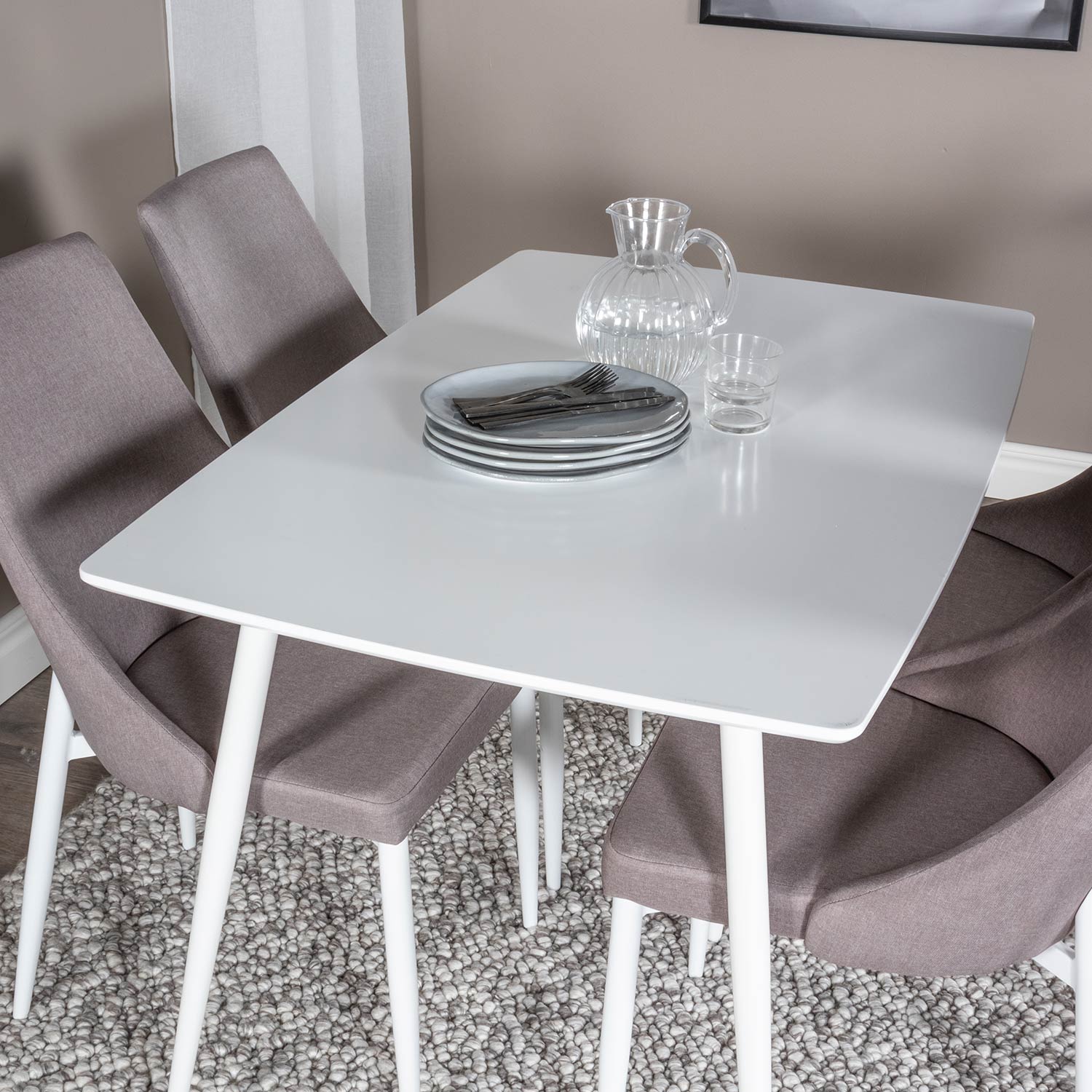 Spisegruppe Venture Home Pobbie med 4 Laura Stoler Polyester