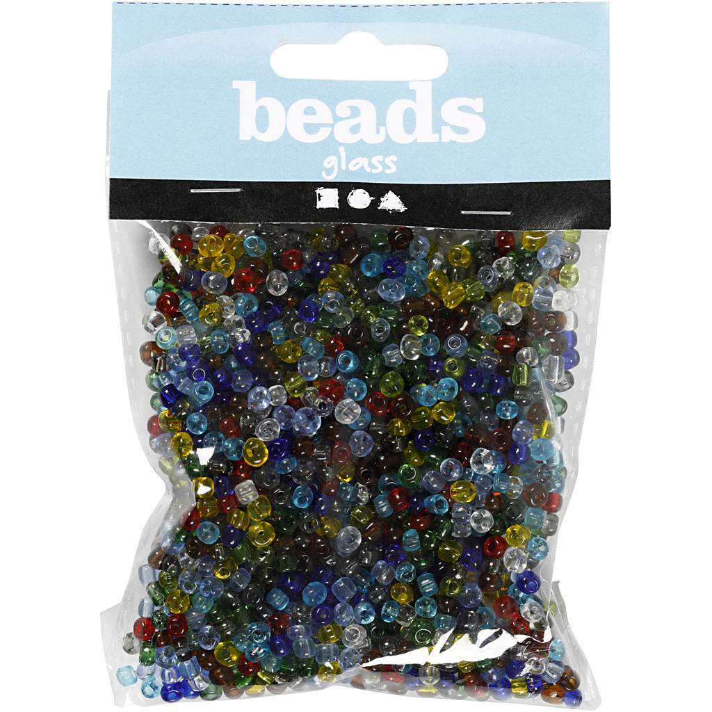 Rocaillesperler Creativ Company Blank Transparent D4 mm Str 6/0 Hullstr 0,9-1,2 mm 130 g/1 Pk