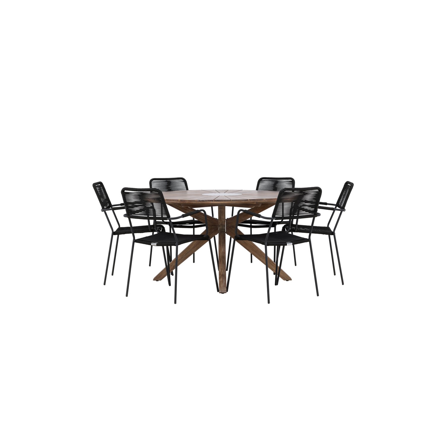 Hagegruppe Venture Home Rosario med 6 Lindos Lenestoler