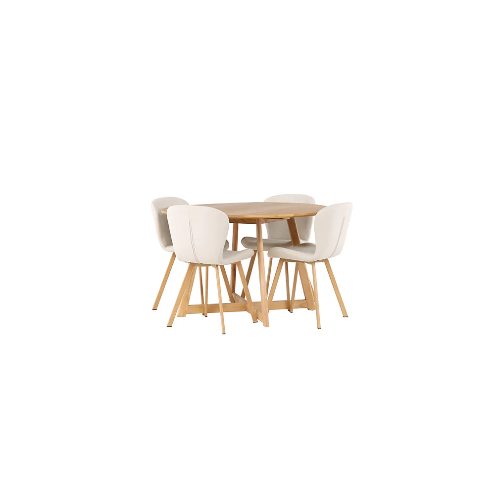 Spisegruppe Venture Home Yakidon Ø120 cm med 4 stk Lilja Stoler