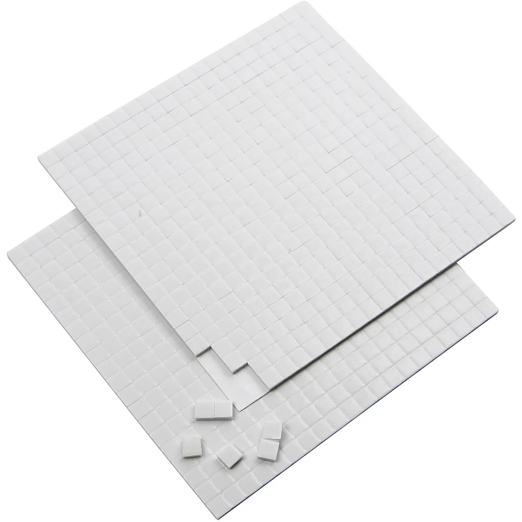 Klebeputer Creativ Company 3D Hvit 5x5 mm Tykkelse 2 mm 2 Ark/1 Pk