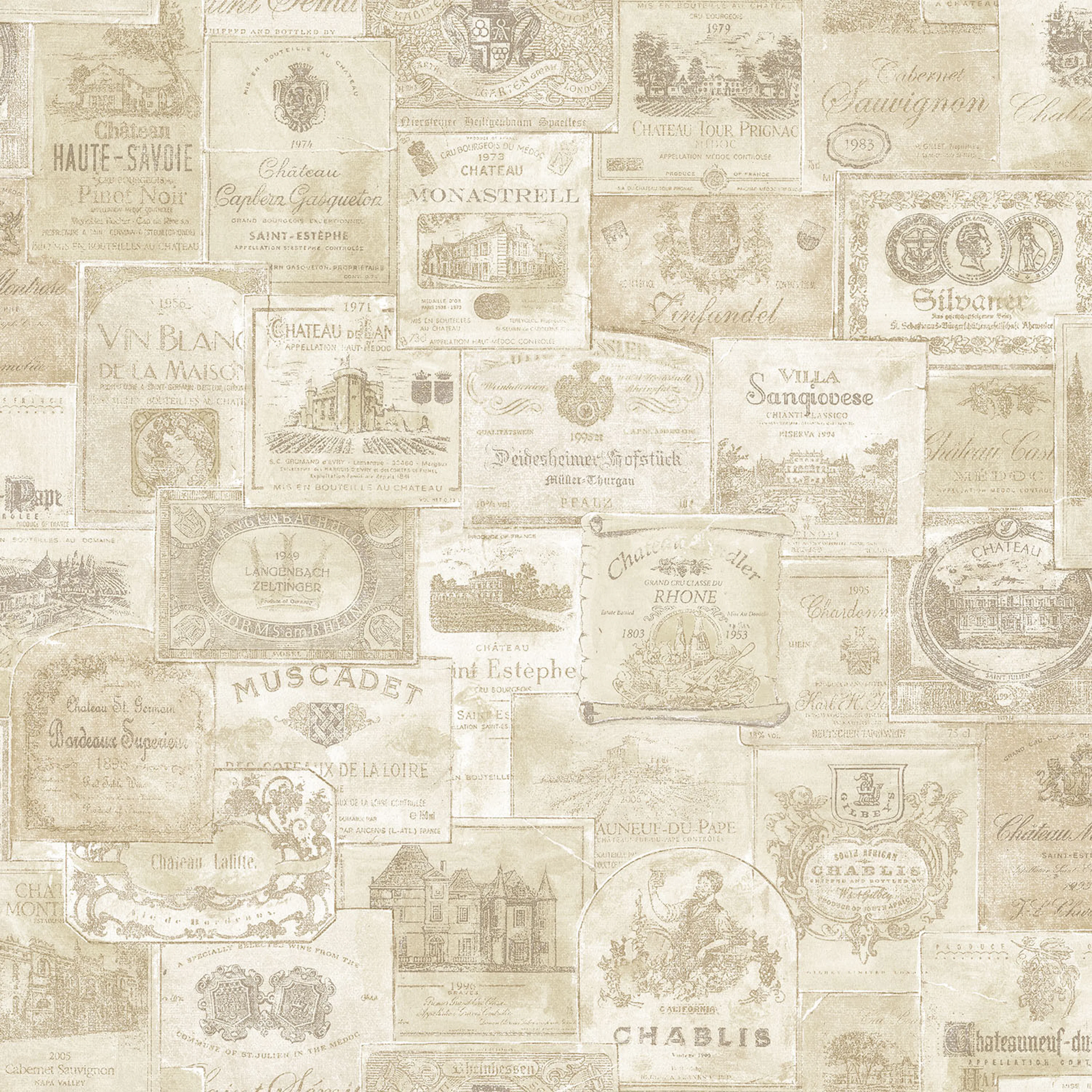 Tapet Galerie Wallcoverings Wine Labels G56174