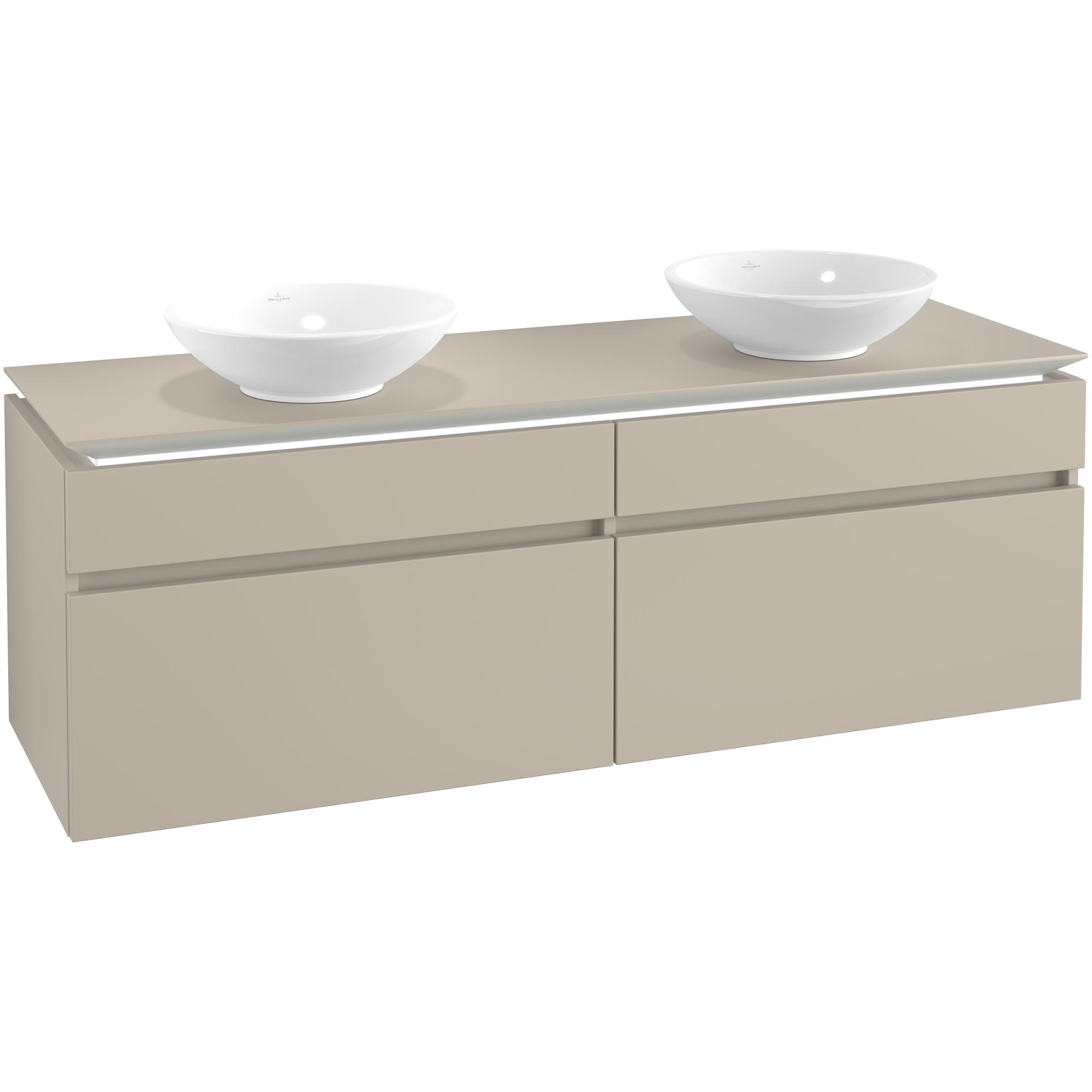 Tvättställsskåp Villeroy & Boch Legato 1600 med 4 Lådor för Två Ytmonterade Tvättställ från Övriga V&B Serier | badrum - badrumsmobler - tvattstallsskap-och-kommod | KakelKungen