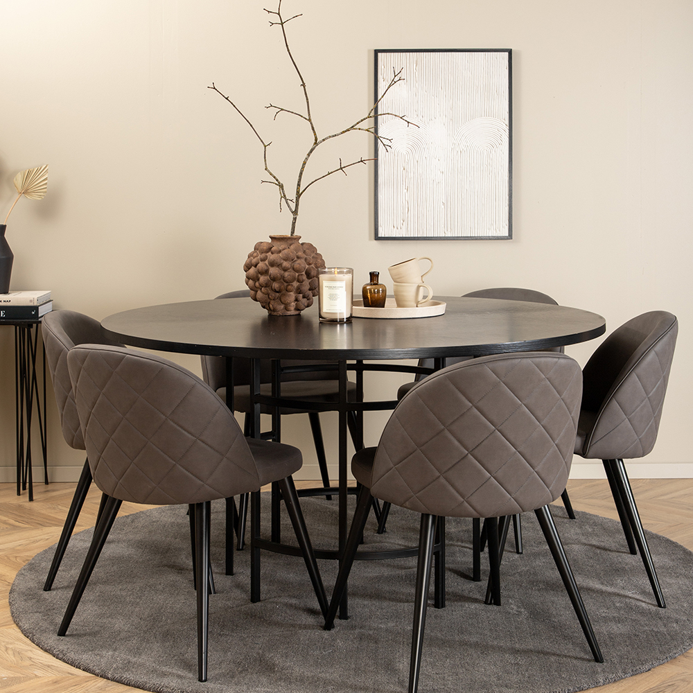 Spisegruppe furniture/fashion Copenhagen Ø140 cm med 6 Velvet Stoler