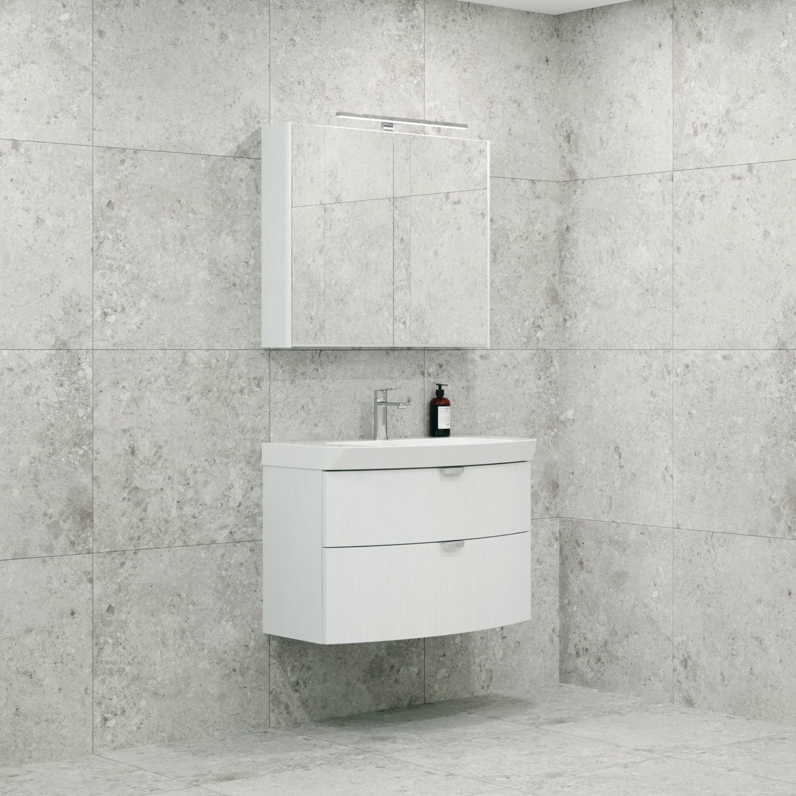 Möbelpaket Macro Design Heart Tvättställsskåp med Spegelskåp | badrum - badrumsmobler - mobelpaket | KakelKungen