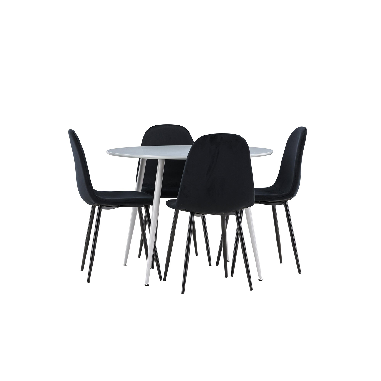 Spisegruppe Venture Home Plaza Ø100 med 4 stk Polar Stoler Fløyel