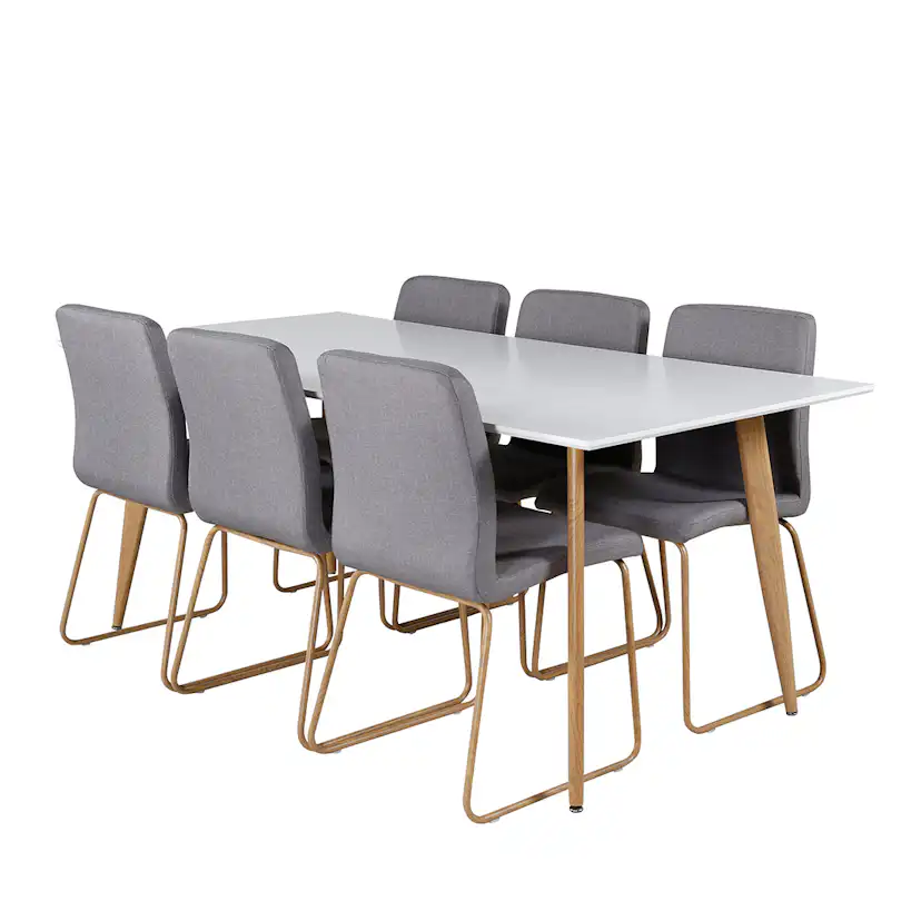 Spisegruppe Venture Home Polar Ø100 cm med 6st Mace Spisestoler