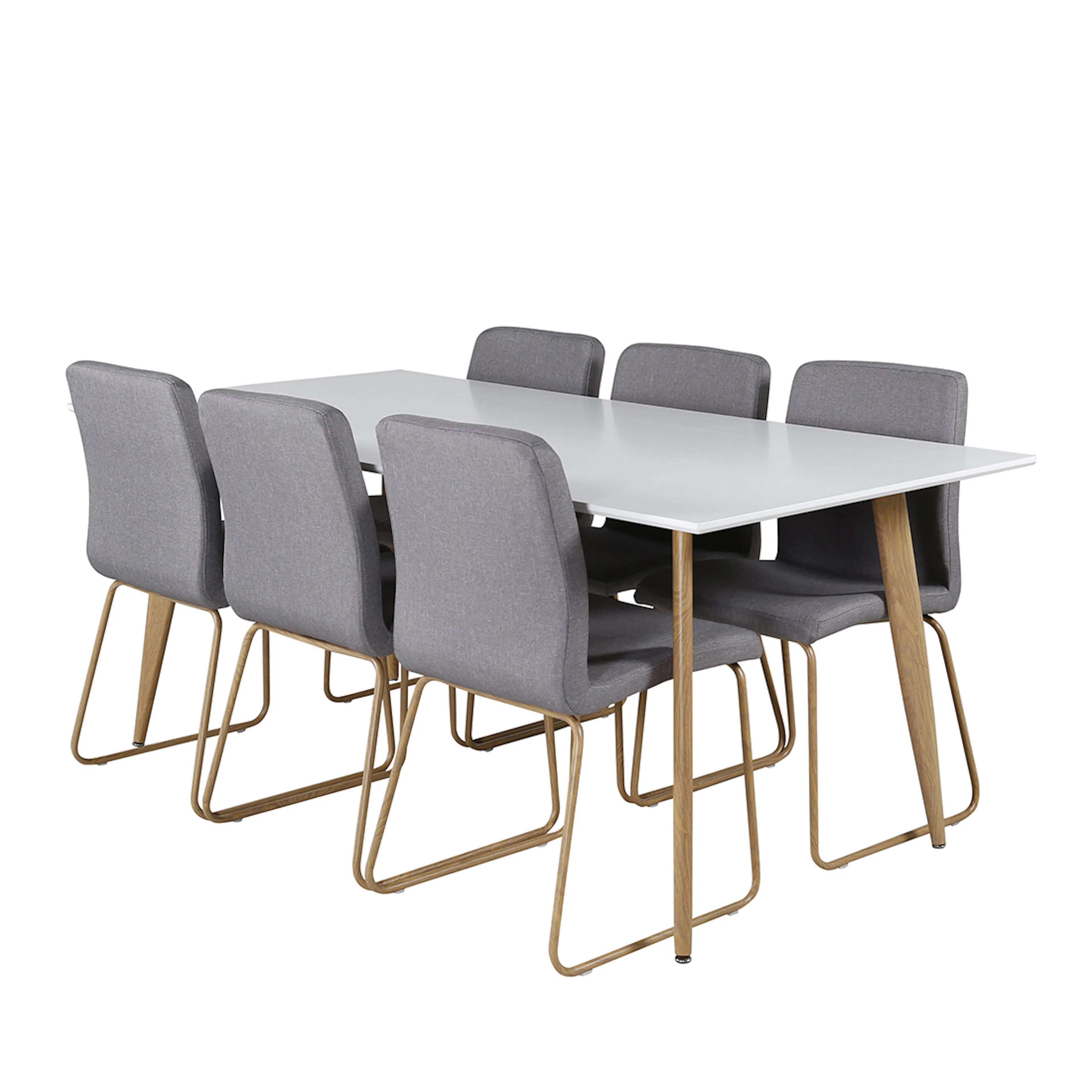 Spisegruppe Venture Home Polar Ø100 cm med 6st Mace Spisestoler