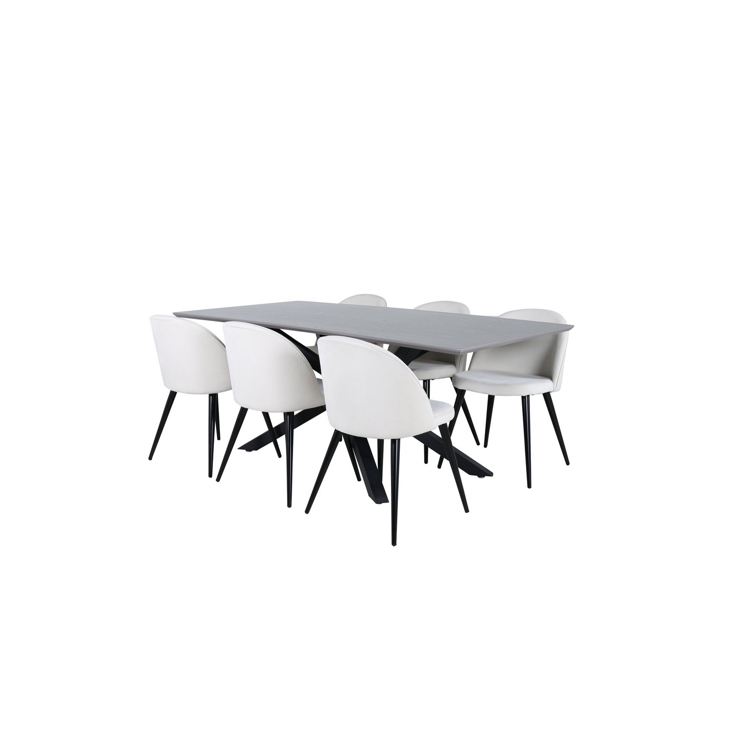 Spisegruppe Venture Home med Piata Spisebord og 6 Valentina Spisestoler