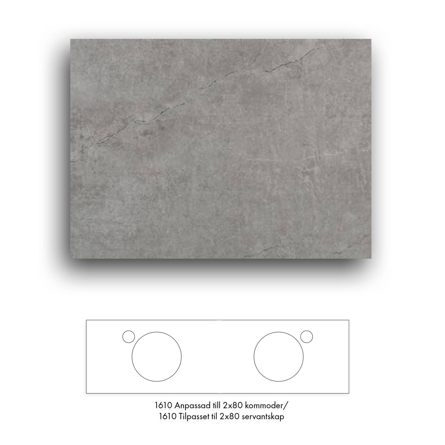 Bänkskiva Macro Design Crown+ Dekton 1610 till Tvättställsskåp Crown | badrum - badrumsmobler - bankskivor | KakelKungen