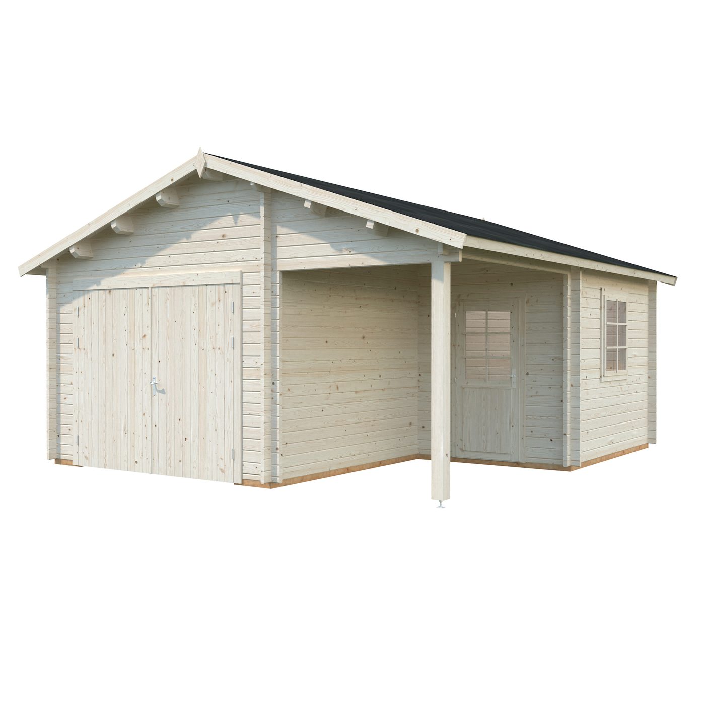 Roger 21,9+5,2 m2 w/ wooden gate Ubehandlet tre